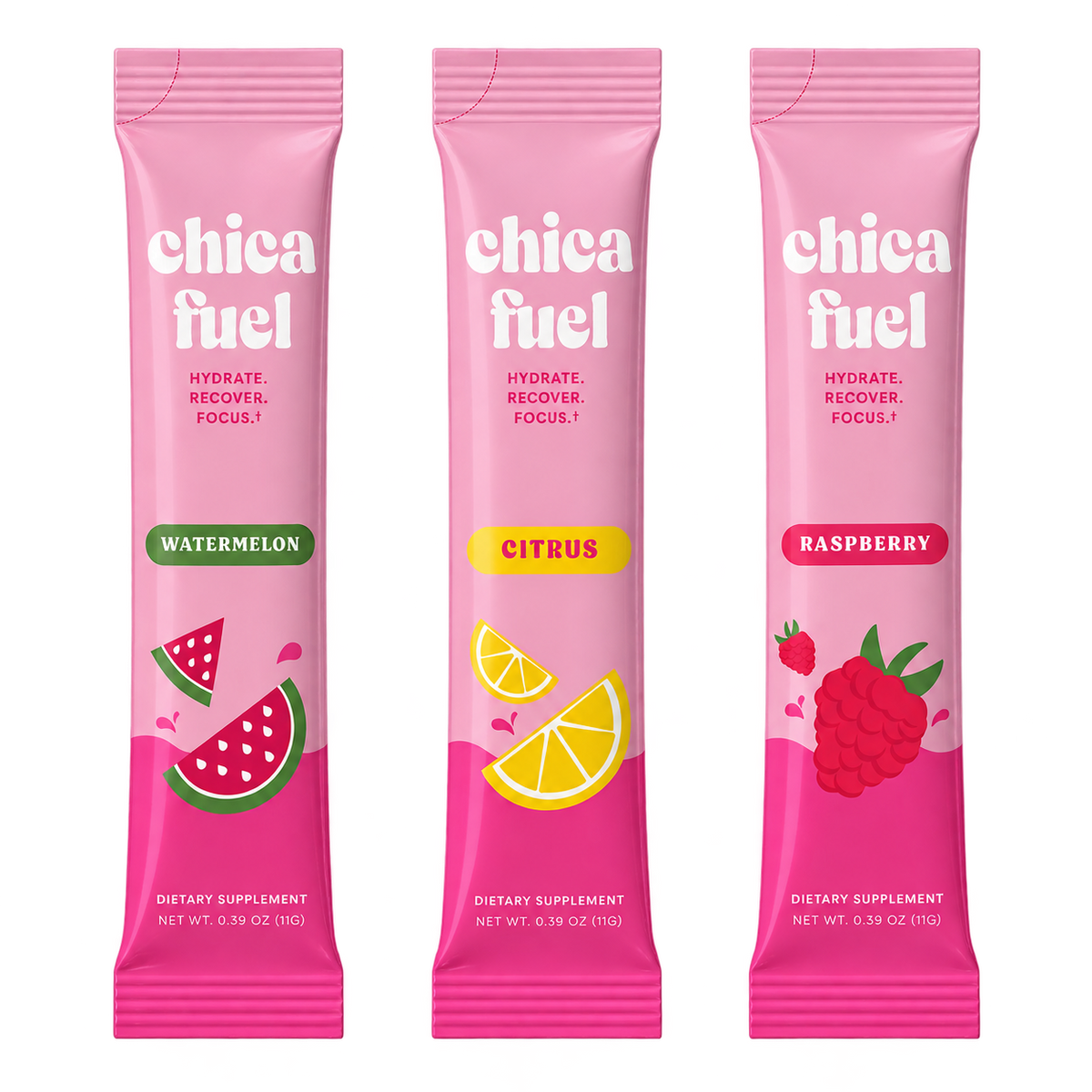 Chica Fuel sticks: watermelon, citrus, raspberry